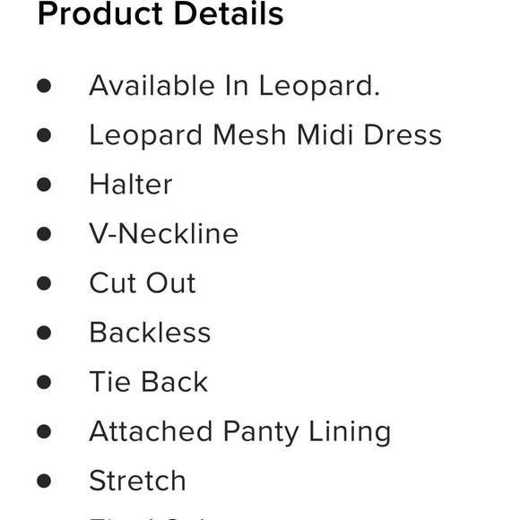 NWT Leopard Mesh Midi Dress - Picture 5 of 5